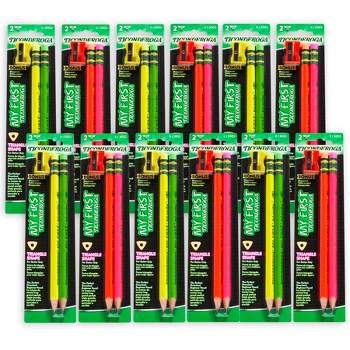 Ticonderoga® My First® Tri-Write™ Wood-Cased Pencils, Neon Assorted, 2 Per Pack, 12 Packs