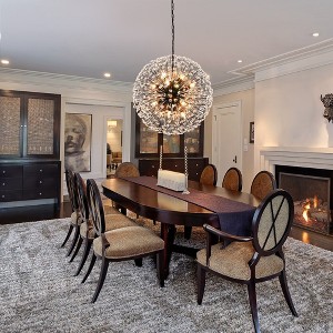LLHZSY 16-Lights Modern Firework Crystal Chandelier Sputnik Pendant Lighting-Black/Gold - 1 of 1