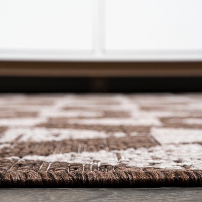 Moroccan-Inspired Mid-Century Modern Geometric Rug in Brown/Beige