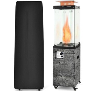 Tangkula 41,000 BTU Propane Patio Heater Glass Tube Standing Gas Heater w/ Cover Wheels - 1 of 4