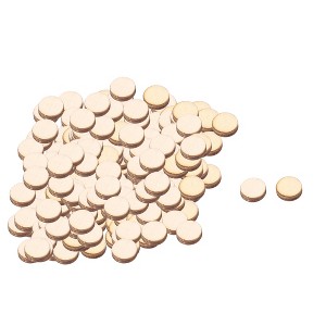 Unique Bargains Wooden Slices Round Shape DIY Gift Craft Decor Accessories Embellishment Beige 100 Pcs - 1 of 3