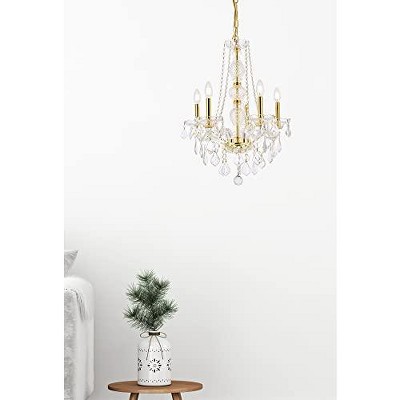 Verona 5-Light Gold Chandelier with Clear Royal Cut Crystal