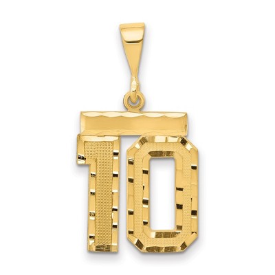 Black Bow Jewelry 14K Yellow Gold, Varsity Collection, Medium D/C Pendant Number 10