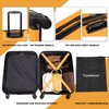 Gulches 3 Piece Luggage Sets ABS Lightweight Suitcase with Two Hooks, Spinner Wheels, TSA Lock, (20/24/28) ORANGE - 3 of 4