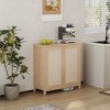 Rattan Storage Cabinet with Doors, Mid-Century Modern Buffet Sideboard with Adjustable Shelves, for Kitchen, Living Room - 2 of 4
