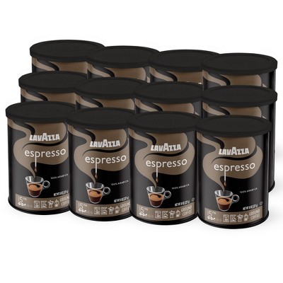 Lavazza Espresso Ground Coffee, Medium Roast, 100% Arabica, 8 oz Tin (Pack of 12)