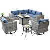 XIZZI 10 Pieces Wicker Furniture Set, Sectional Sofa Set with Wide Armrest and Deep Seat, Rattan Modular Conversation Set for Backyard Garden - 2 of 4