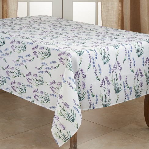 Saro Lifestyle Chic Tablecloth With Lavender Design - image 1 of 4