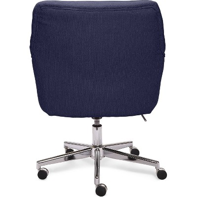 Sanctuary Blue Memory Foam Swivel Home Office Chair with Arms