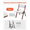 VEVOR Wooden Folding Chairs with Cushion, Set of 2, Portable Foldable Cushion Chair with Wooden Frame, Modern Padded Dining Chair, White - 4 of 4