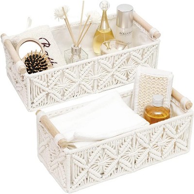 "BRINJOY Boho Decor & Storage Woven Baskets (2pcs) - All-Room Fit "