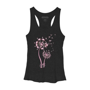 Women's Design By Humans Cute Flamingo Dandelion Flower By JeilJersey Racerback Tank Top - 1 of 2