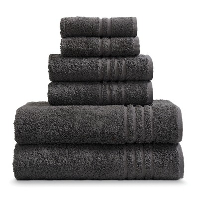Charcoal Turkish Cotton 6-Piece Towel Set