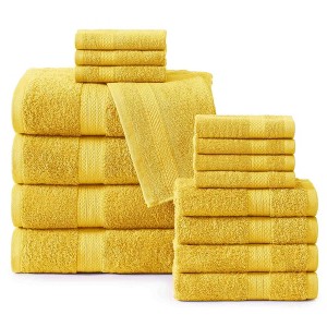 BAGOKIE 16 Piece Premium Cotton Bath Towel Set - 1 of 4