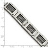 Black Bow Jewelry Men's Stainless Steel Gray Cable Inlay Link Bracelet, 8.5 Inch - 4 of 4
