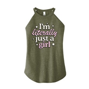 Women's - Instant Message - I'm Literally Just A Girl With Stars Graphic High Neck Tank - 1 of 3