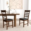 Tangkula Wooden Dining Chair Set of 2 Pu Leather Upholstered Kitchen Chairs w/ Padded Seat - 2 of 4