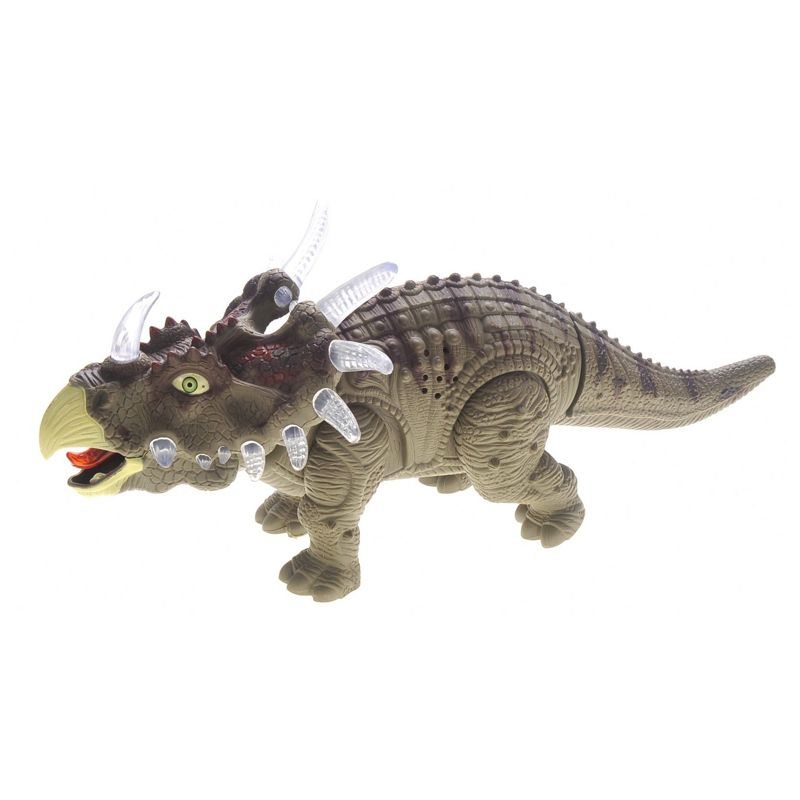 Insten Triceratops Walking Dinosaur Toy, Jurassic Dino With Lights And Sounds, Green, 5 of 6