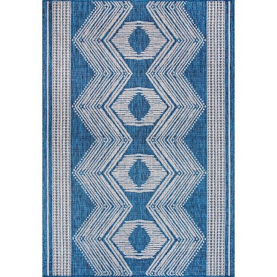 nuLOOM Rayna Geometric Stain Resistant High Traffic Outdoor Area Rug