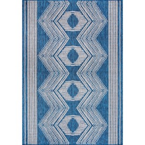 nuLOOM Rayna Geometric Stain Resistant High Traffic Outdoor Area Rug - 1 of 4