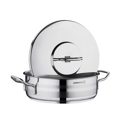 Korkmaz Astra Stainless Steel Low Casserole with Lid