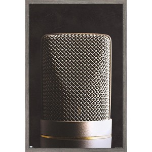 Trends International Tom Quartermaine - Retro Microphone Framed Wall Poster Prints - 1 of 4