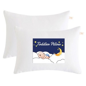 Down Alternative Toddler Pillows, Machine Washable Soft Travel Small Pillows - NTBAY - 1 of 4
