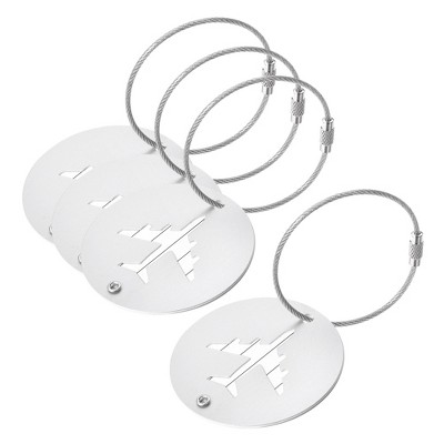 Unique Bargains Aluminium Lightweight Backpack Identifier Card Travel Luggage Tag 4 Pcs