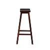 30" Saddle Backless Sloping Seat Barstool Wood Brown - Linon: Rubberwood, Footrest, Fixed Height - 4 of 4