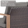 POCASSY 74.8" Outdoor 3-Seater Sofa with Meatl Armrest, Outdoor Furniture Sofa with Faux Wood Square Armrest and High Back for Porch Deck - 3 of 4