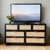 Rattan 7 Drawer Dresser, 55in Wide 7 Chest of Drawers with Metal Handles and Wooden Sturdy Base for Bedroom Living Room Nursery - 4 of 4