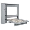 Whisen Modern Design Murphy Bed, Folded into a Cabinet with Shelves, Wardrobe and LED Lights - 4 of 4