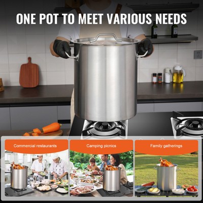 VEVOR 42 Qt Stainless Steel Stockpot with Strainer and Lid