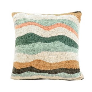 VIP Cotton 18 in. Multicolor Wavy Textured Pillow - 1 of 2