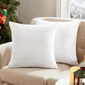 Deconovo Home Velvet Soft Decorative Pillow Covers Invisible Zipper Cushion Cover, 2-Pack - 1 of 4
