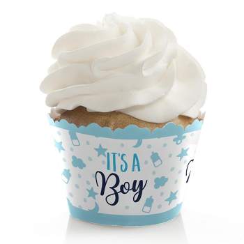 Big Dot of Happiness It's a Boy - Blue Baby Shower Decorations - Party Cupcake Wrappers - Set of 12