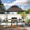 Pamapic 8x5 Feet Brown Outdoor 3-Tiered Vented Roof BBQ Grill Gazebo - image 2 of 4