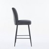 PAGED Velvet Bar Stools Set of 2, Modern Elegance Counter Stools with Adjustable Iron Feet, Bar Chairs for Home Pub - 4 of 4