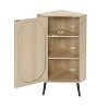 39 In. Corner cabinet ,Rattan door,Freestanding Corner Tables For Small Spaces - 4 of 4