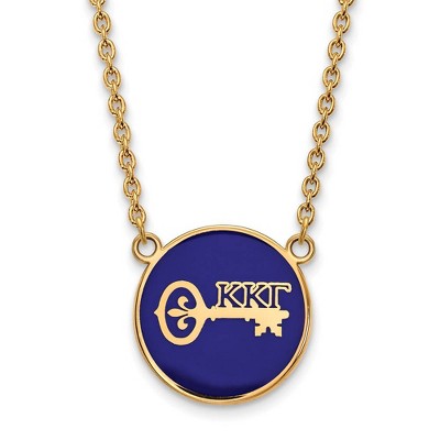 Black Bow Jewelry 14k Yellow Gold Plated Sterling Silver Kappa Kappa Gamma Greek Life Necklace 18 Inch