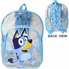 Bluey 16" Clear Backpack for Kids, Transparent Bag with 2 Side Mesh Pockets - 2 of 2