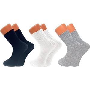 3 Pairs Women’s Loose-Fitting Crew Socks – Soft & Cozy Sleep Socks – Warm & Breathable - 1 of 3