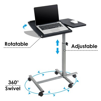 Costway Adjustable Angle & Height Rolling Laptop Notebook Desk Stand Over  Sofa Bed Table : Target
