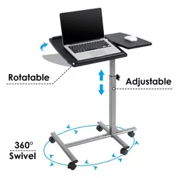 Costway Adjustable Angle & Height Rolling Laptop Notebook Desk Stand Over Sofa Bed Table
