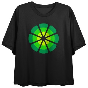 LimeWire Lime Slice Logo Art Crew Neck Short Sleeve Women's Black Crop Top - 1 of 4