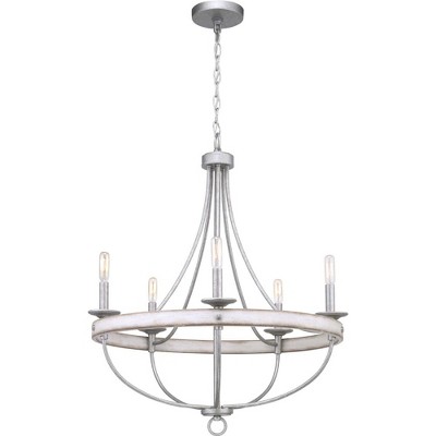 Gulliver 5-Light Galvanized Chandelier with Weathered Driftwood Texture