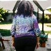 Anna-Kaci Women's Plus Size Sequin Bomber Jacket - 2 of 4