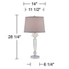 Vienna Full Spectrum Olivia 28 1/4" Tall Traditional Glam Luxury End Table Lamp Clear Crystal Single Gray Shade Living Room Bedroom Bedside Nightstand - 4 of 4