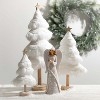 Faux Fur Tabletop Tree White 24"H Wood Set of 3 - 3 of 4