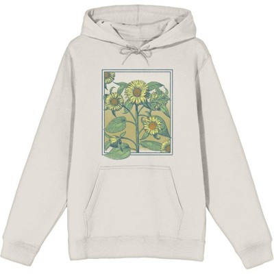 Sunflower Frame Long Sleeve Adult Hooded Sweatshirt